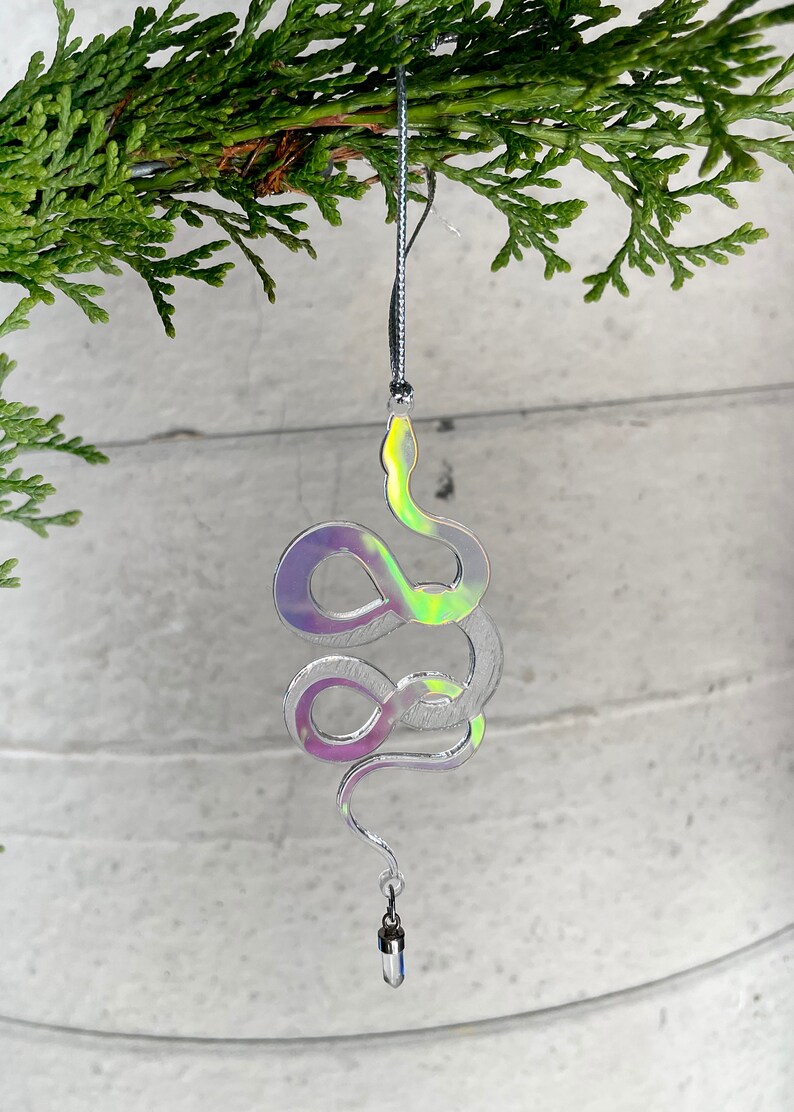 Iridescent Snake Ornament Spooky Christmas Tree image 6