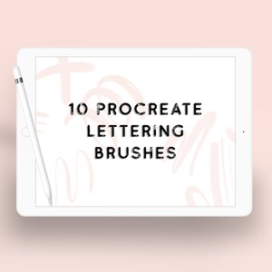 Modern Calligraphy Lettering Procreate Brushes - Ten Procreate Brushes - Procreate Lettering Brush Bundle