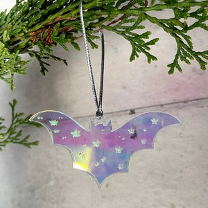 Iridescent Bat Ornament Spooky Christmas Tree image 5