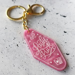 Lady Luck Pink Marble Keychain image 2