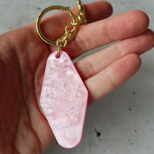 Lady Luck Pink Marble Keychain image 4