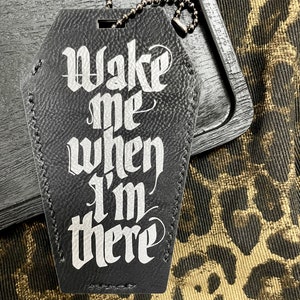 Gothic Luggage Tag in Black Vegan Leather image 5