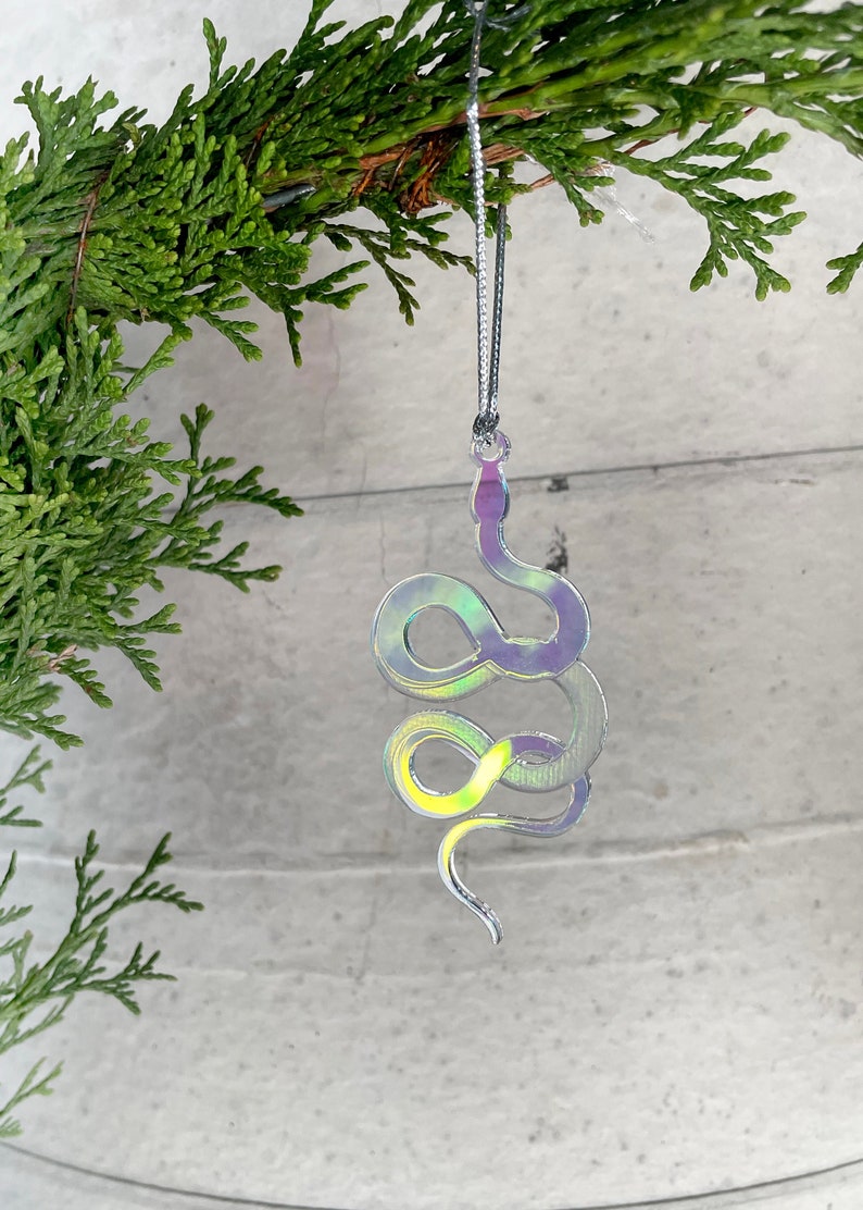 Iridescent Snake Ornament Spooky Christmas Tree image 1