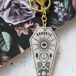 Coffin Ouji Goodbye White Marble Keychain image 2