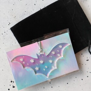 Iridescent Bat Ornament Spooky Christmas Tree image 7