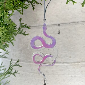 Iridescent Snake Ornament Spooky Christmas Tree image 8