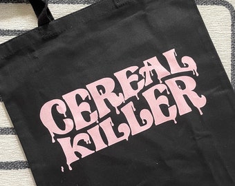 Cute and Creepy Pink and Black Canvas Tote Bag