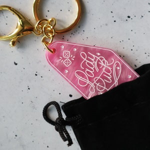 Lady Luck Pink Marble Keychain image 3