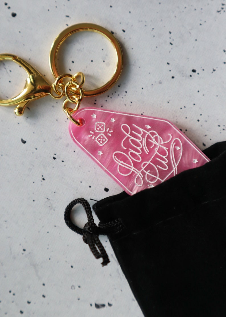 Lady Luck Pink Marble Keychain image 3