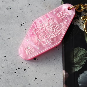Lady Luck Pink Marble Keychain image 7