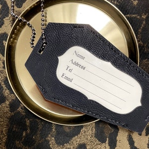 Gothic Luggage Tag in Black Vegan Leather image 3