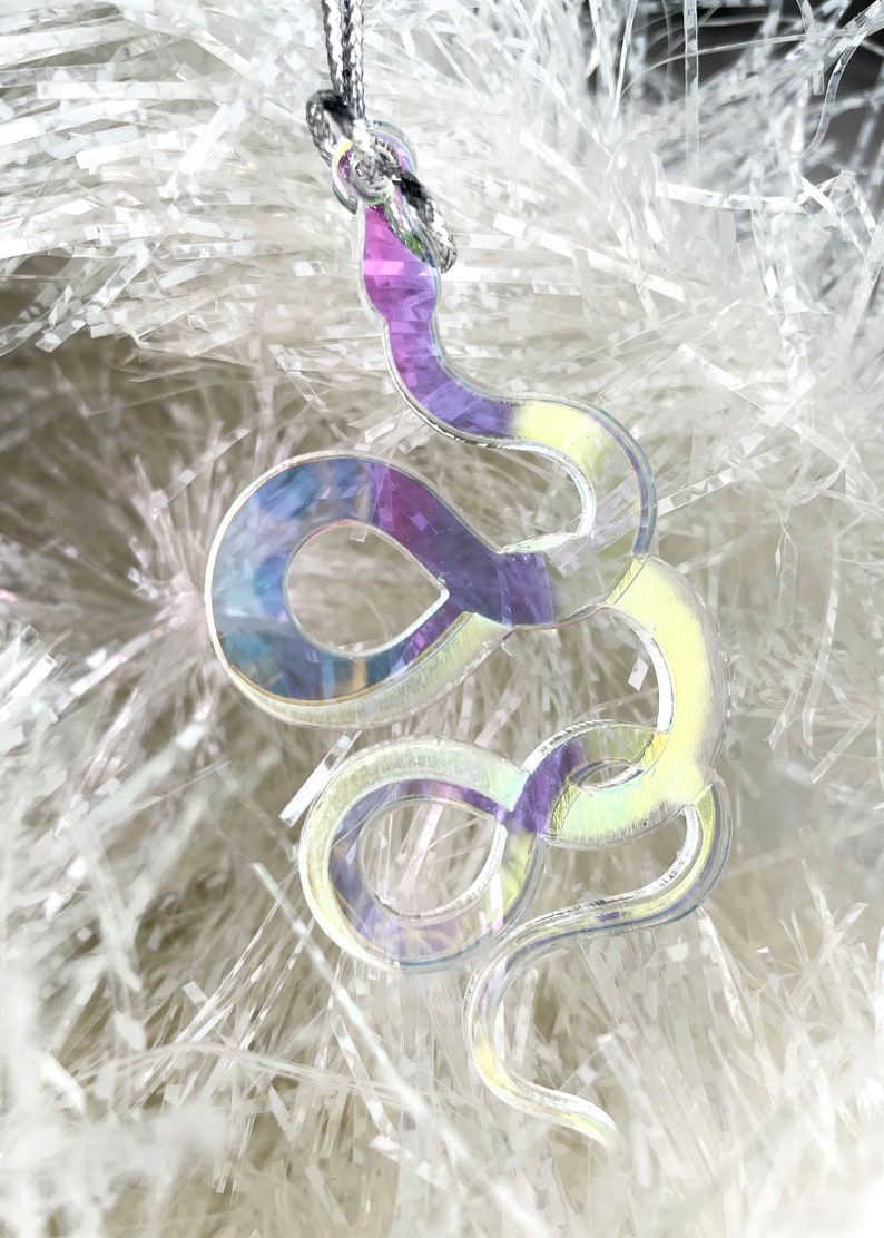 Iridescent Snake Ornament Spooky Christmas Tree image 3