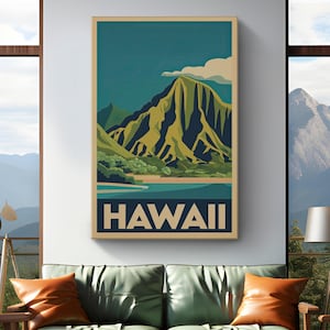 Kauai Hawaii Travel Poster Canvas Print &quot;Garden Isle Paradise&quot;| The Garden Isle Hawaii Wall Art | Kauai Island Canvas Print | Hawaiian Gift