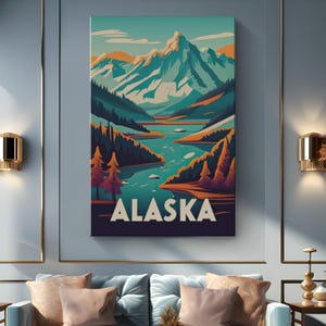 Alaska Canvas Wall Art Gift "Frozen Majesty"| Alaska Mountain Canvas | Winter Wall Art | Alaskan Wall Art Gift | Portrait Large Wall Decor