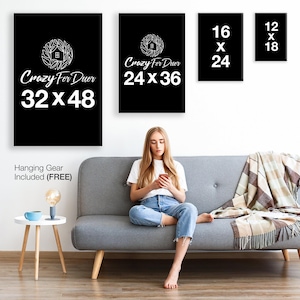 Smoking Woman Bathroom Canvas Art "Reign of Smoke and Spirits" | Black & Red Toilet Wall Decor | Woman Vintage Photo Canvas | Restroom Decor image 6