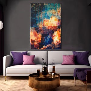 Abstract Painting &quot;Psychedelic Skies&quot; Canvas Wall Art | Psychedelic Art | Abstract Art | Abstract Wall Art | Abstract Art Print