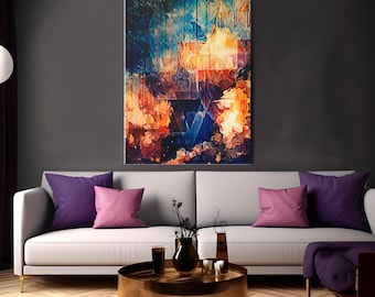 Abstract Painting "Psychedelic Skies" Canvas Wall Art | Psychedelic Art | Abstract Art | Abstract Wall Art | Abstract Art Print