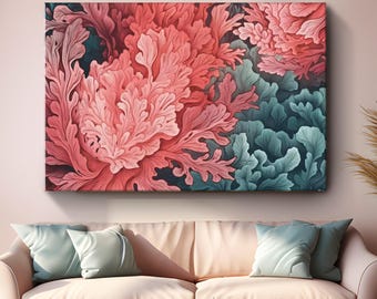 Ocean Art "Coral Symphony" | Ocean Wall Art | Large Ocean Art Prints | Coral Colored Wall Art | Coral Art Print | Coral Wall Art