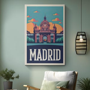 Madrid Spain Architecture Capital Travel Poster Canvas Print &quot;Majestic Madrid&quot;| Madrid Cityscape Art | Architectural European Home Decor