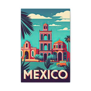 Mexico Art Canvas Print Wall Art Travel Poster &quot;Colors of Mexico&quot; | Mexican Culture Canvas Art | Mexican Art Print | Housewarming Gift