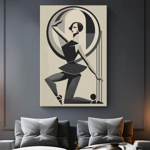 Ballerina Canvas Art &quot;Monochrome Elegance&quot; | Graceful Ballerina Dancer Wall Decor | Minimalist dance-themed art | Dark Dancer Wall Art
