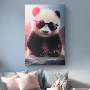 Cute Baby Panda Canvas Art &quot;Playful Panda Paws&quot;| Cool Contemporary Nursery Decor| Panda Cub Wall Art| Baby Animal Print | Kids Room Decor