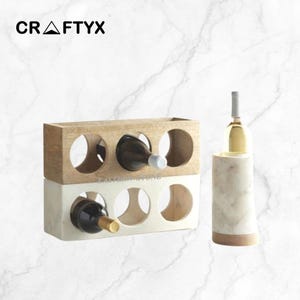 Handmade Marble Wine Holder: Minimalist Tabletop Wine Rack