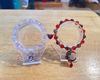 Aaron and Aphmau “Purrfect Pair” Mystreet Inspired Opposites Attract Matching Friendship Bracelets - Magnetic Heart Connection