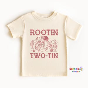Rootin Two-Tin Kids Shirt, Second Birthday Toddler Tee, Cowgirl Kids Tee, Boho Wild West Toddler Shirt, Western Rodeo 2nd Birthday Shirt