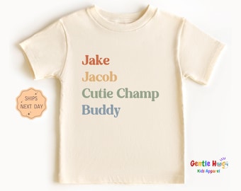 Personalized Nicknames Shirt, Custom Nicknames Kids Shirt, Personalized Gift for Kids, Cute Shirt for Kids, Natural Toddler Tee