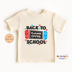 Back to School Game Over Toddler Tee, Retro Gamer First Day Shirt, Funny Preschool Tee, Video Game Boy Outfit, Cute Funny Toddler Tee