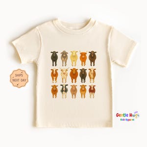 Cute Cow Farm Animals Toddler Tee, Free Range Toddler Shirt, Funny Farming Kids Shirt, Cow Species Kids Tee, Best Gift, Natural Kids Shirt