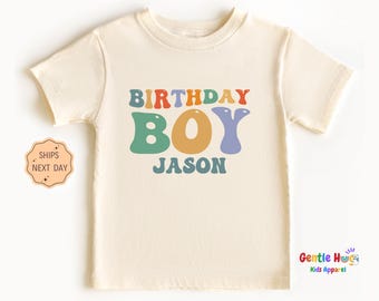 Custom Name Birthday Boy Toddler Shirt, Personalized Kids Shirt, Retro Toddler Tee, Custom Name Birthday Kids Tee, Birthday Kids Outfits