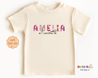 Personalized Name Toddler Shirt, Custom Kids Name Shirt, Girl Retro Toddler Tee, Funny Kids Shirt, Personalized Kids Gift, Cute Kids Clothes