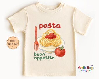 Spaghetti Pasta Toddler Tee, Italian Summer Outfit, Food Toddler Shirt, Natural Kids Tee, Funny Kids Shirt, Retro Kids Gift