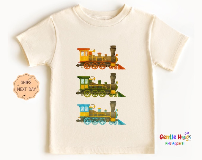 Vintage Steam Train Kids Shirt, Choo Choo Birthday Toddler Tee, Locomotive Lover Toddler Shirt, Retro Boys Train Party Kids Gift