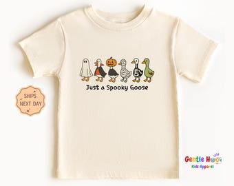Funny Halloween Goose Kids Shirt, Spooky Goose Toddler Tee, Fall Kids Outfit, Cute Silly Goose Toddler Shirt, Best Toddler Gift