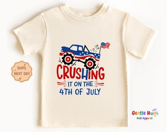 Monster Truck 4th of July Kids Shirt, Patriotic Toddler Shirt, Independence Day Toddler Tee, Truck Lover Kids Shirt, Cute 4th of July Gift