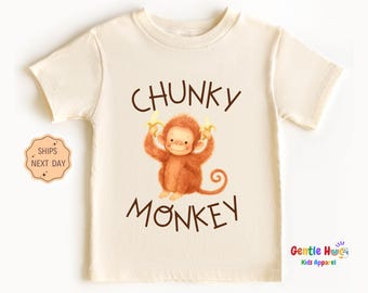 Chunky Monkey Kids Shirt, Funny Animal Shirt for Toddler, Cute Monkey Graphic Tee, Natural Boys and Girls Toddler Outfit, Cute Kids Gift