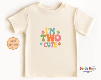 Two Cute Shirt, 2nd Birthday Shirt, Birthday Girl Shirt, 2nd Birthday Outfit, Toddler Birthday Shirt, Retro Groovy Birthday Girl , Two Year