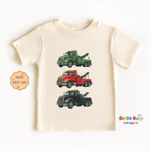 Heavy Wrecker Tow Truck Kids Shirt, Cool Rescue Rig Shirt for Toddler, Big Vehicle Birthday Toddler Tee, Natural Boho Kids Tee, Kids Gift