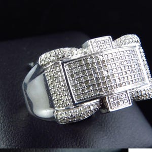 Pave Set Round Moissanite Diamond Ring, Men's Wedding Ring, White Gold Engagement Ring, Father's Day Gift, Anniversary Gift Ring For Husband