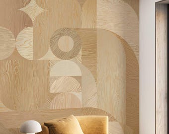 Wood Mosaic Wallpaper – Elegant Eco-Friendly Faux Wood Texture Wall Covering