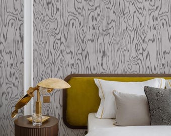Wood Veneer Wallpaper Panel – White Gray Textured Wall Mural – Peel & Stick, Canvas, Non-woven, Custom Sizes, 1-167 color 3