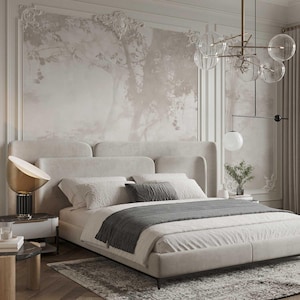 Forest Mural Wallpaper – Neutral Toned Tree Landscape Wall Art for Living Room or Bedroom, 5-190 color 1