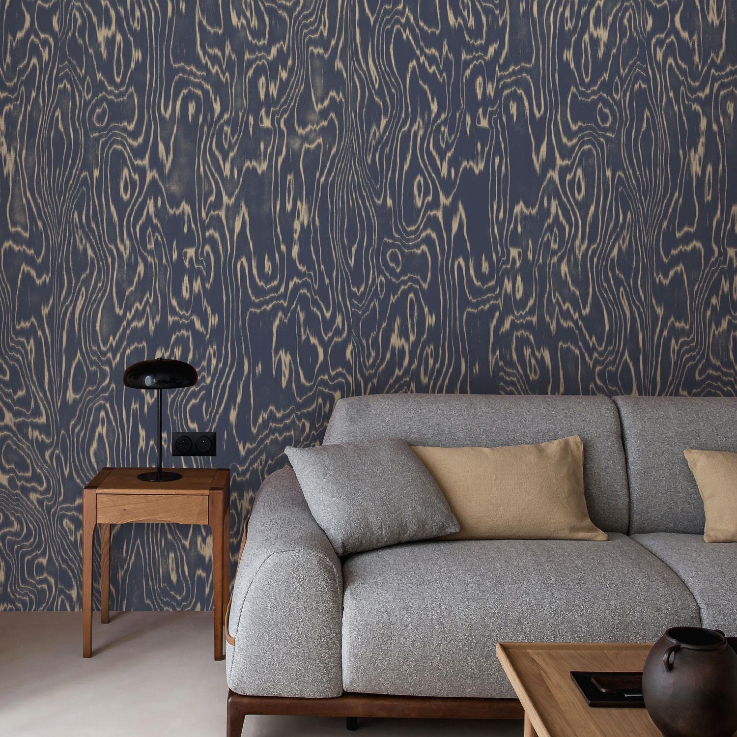 Wood Veneer Wallpaper Panel – Dark Textured Wall Mural – Peel & Stick, Canvas, Non-woven, Custom Sizes, 1-167 color 4