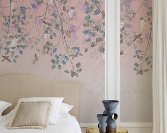 Blumen Tapete Rosa - Moderne Tapete Natur mit Blumen, 5-105 Farbe 1