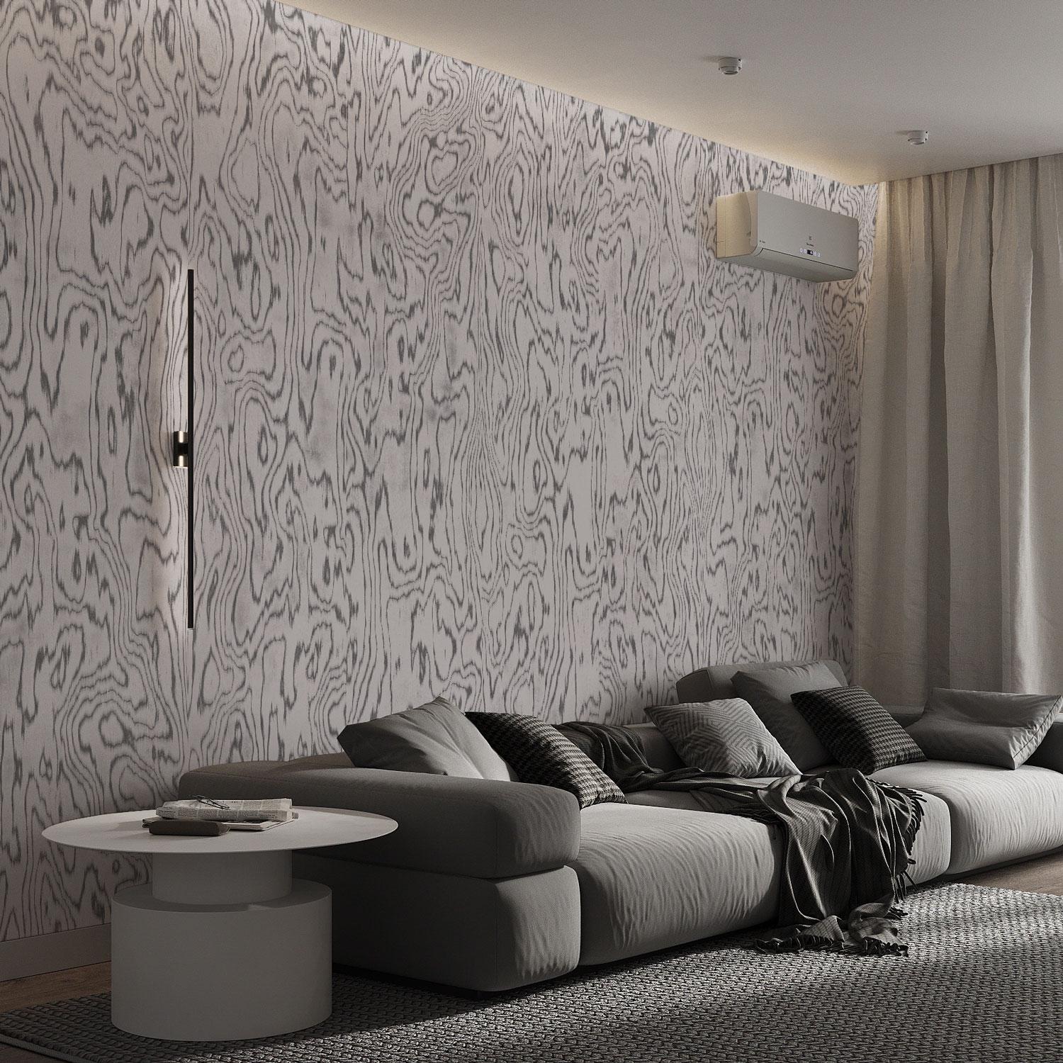 Photo inspiration: Picture Idea: Wood Veneer Wallpaper Panel White Gray Textured Wall Mural