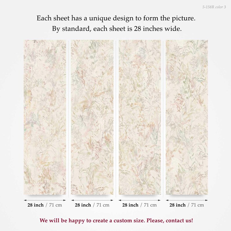 Beige Botanical Wallpaper, Rustic & Nature-inspired Design, Watercolor ...
