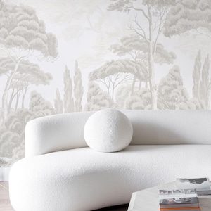 Nature forest Wallpaper – Neutral Toned Tree Landscape Wall Art for Living Room or Bedroom, peel and stick - traditional, 5-138 color 2